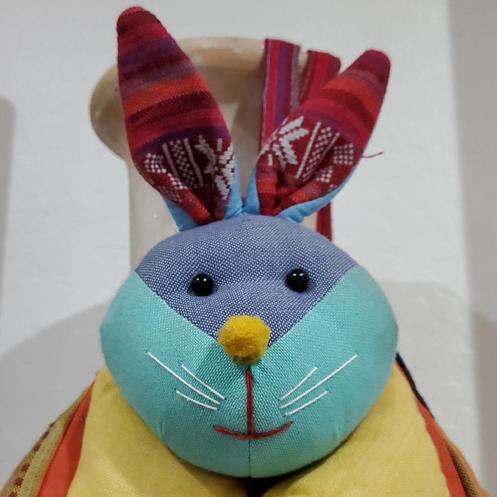 Colorful Bunny Rabbit Backpack Artisan Handmade Sustainable Mission Rafi Nova - Picture 9 of 15
